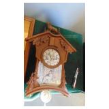 Battery Operated Wolf Clock and Wood Crafted Wall Hanging