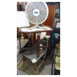 Fan, Oval Table and Vintage Tea Cart