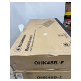 OHK Series 48 in. W x 96 in. D x 22-40 in. H Black Ceiling Mounted Overhead Garage Storage Rack with Accessory Hooks