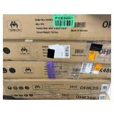 OHK Series 48 in. W x 96 in. D x 22-40 in. H Black Ceiling Mounted Overhead Garage Storage Rack with Accessory Hooks