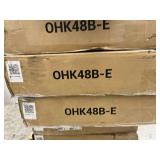 OHK Series 48 in. W x 96 in. D x 22-40 in. H Black Ceiling Mounted Overhead Garage Storage Rack with Accessory Hooks