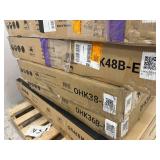 OHK Series 48 in. W x 96 in. D x 22-40 in. H Black Ceiling Mounted Overhead Garage Storage Rack with Accessory Hooks