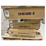 OHK Series 48 in. W x 96 in. D x 22-40 in. H Black Ceiling Mounted Overhead Garage Storage Rack with Accessory Hooks