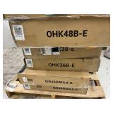 OHK Series 48 in. W x 96 in. D x 22-40 in. H Black Ceiling Mounted Overhead Garage Storage Rack with Accessory Hooks