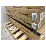 OHK Series 36 in. W x 96 in. D x 22-40 in. H White Ceiling Mounted Garage Storage Rack with Accessory Hooks