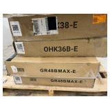 OHK Series 36 in. W x 96 in. D x 22-40 in. H White Ceiling Mounted Garage Storage Rack with Accessory Hooks