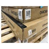 OHK Series 36 in. W x 72 in. D x 22-40 in. H Black Ceiling Mounted Garage Storage Rack with Accessory Hooks