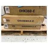 OHK Series 36 in. W x 72 in. D x 22-40 in. H Black Ceiling Mounted Garage Storage Rack with Accessory Hooks