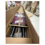 Box of 2 (72 in. - 144 in. Telescoping 1 in Single Rod Deco Bracket Kit in Matte Black with Elevated Cap Finial)