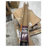 Box of 2 (72 in. - 144 in. Telescoping 1 in Single Rod Deco Bracket Kit in Matte Black with Elevated Cap Finial)