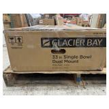 Glacier Bay Bratten 33 in. Drop-In Single Bowl 18 Gauge Stainless Steel Kitchen Sink with Accessories