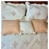 Solid Walnut Antique Hand Carved Bed Frame with Custom Mattress and Boxspring