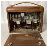 Antique Philco Model 46-350 AM Vacuum Tube Radio Wooden Roll Top Case