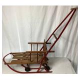 Antique Steel Runer Sled with Drop Down Wheels and Adjustable Push Handle from K Baby