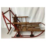 Antique Steel Runer Sled with Drop Down Wheels and Adjustable Push Handle from K Baby
