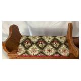 The Bartley Collection Wooden Rocking Horse with Upholstered Embroidered Seat