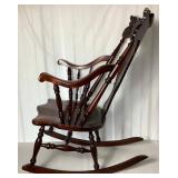 Stickley and Brandt Ornate Victorian-era Hand Carved Rocking Armchair - circa 1900