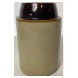 Collection of Single Handle Whiskey Jugs, Pair of Crock Jugs and Pickling Crock