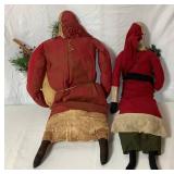 Vintage Santa Collection - Wood Santa Cutout, Vintage Wooden Santa Holder and Santa Sitters