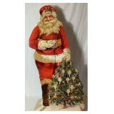 Vintage Santa Collection - Wood Santa Cutout, Vintage Wooden Santa Holder and Santa Sitters
