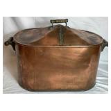 Vintage Copper Boiler with Lid and Wood Handle