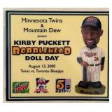 Minnesota Twins Pregame Farewell Ceremony for Kirby Puckett and Kirby Puckett Bobblehead Doll