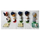 Set of 5 Minnesota Twins 2001 Bobbleheads - Bert Blyleven, Rod Carew, Kirby Puckett, Dave Winfield, and Sid Hartman