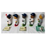 Set of 5 Minnesota Twins 2001 Bobbleheads - Bert Blyleven, Rod Carew, Kirby Puckett, Dave Winfield, and Sid Hartman