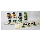 2003 Minnesota Twins Bobbleheads - Corey Koskie, Torii Hunter, Eddie Guardado and Wally the Beer Man and Sept 24, 2003 Star Tribune Front Page Copy