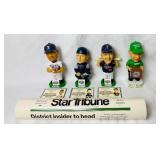 2003 Minnesota Twins Bobbleheads - Corey Koskie, A.J. Pierzynski, Eddie Guardado and Wally the Beer Man and Sept 24, 2003 Star Tribune Front Page Copy
