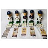 2005 & 2006 MN Twins Bobbleheads - 2005 Johan Santana, 2005 Joe Nathan, 2006 Billy Martin, 2006 Brad Radke and 2006 Jack Morris