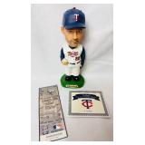 2005 & 2006 MN Twins Bobbleheads - 2005 Johan Santana, 2005 Joe Nathan, 2006 Billy Martin, 2006 Brad Radke and 2006 Jack Morris