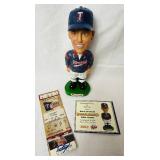 2005 & 2006 MN Twins Bobbleheads - 2005 Johan Santana, 2005 Joe Nathan, 2006 Billy Martin, 2006 Brad Radke and 2006 Jack Morris