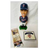 2005 & 2006 MN Twins Bobbleheads - 2005 Johan Santana, 2005 Joe Nathan, 2006 Billy Martin, 2006 Brad Radke and 2006 Jack Morris