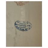 Antique Red Wing Union 2 gallon Stoneware Butter Churn with Lid and Wooden Dasher