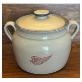Red Wing Stoneware Bean Pot with Lid, Red Wing Pitcher and Red Wing Mini Crock