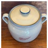 Red Wing Stoneware Bean Pot with Lid, Red Wing Pitcher and Red Wing Mini Crock