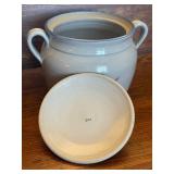 Red Wing Stoneware Bean Pot with Lid, Red Wing Pitcher and Red Wing Mini Crock