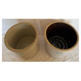 Vintage Red Wing Union Stoneware 2 Gallon Crock and Robinson Ransbottom Blue Crown 2 Gallon Stoneware Crock