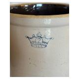 Vintage Red Wing Union Stoneware 2 Gallon Crock and Robinson Ransbottom Blue Crown 2 Gallon Stoneware Crock