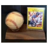 Kent Hrbek Autographed Baseball Card and Baseball