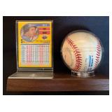 Kent Hrbek Autographed Baseball Card and Baseball