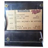 Minnesota Twins Eric Milton Autographed Baseball with Ticket from His September 11, 1999 Game