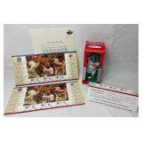 Kirby Puckett World Series Hero Bobblehead and Kirby Puckett Weekend Ticket Strips - LOT 2