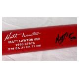MN Twins Autographed Commerative Baseball Bats - Marty Cordova, Matt Lawton and Ron Coomer
