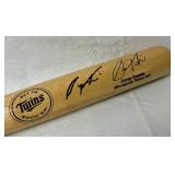 MN Twins Autographed Commerative Wooden Baseball Bats LOT 2 - Tom Kelly, Corey Koskie, and Jacque Jones