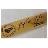 MN Twins Autographed Commerative Wooden Baseball Bats - Tom Kelly, Corey Koskie, and Jacque Jones