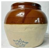 Vintage Robinson Ransbottom Blue Crown No.2 Bean Pot and Beehive Brown Glazed Stoneware Jug