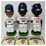 Minnesota Twins 2001 Bobbleheads - Bert Blyleven, Rod Carew, Dave Winfield, Kirby Puckett and Sid Hartman