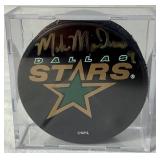 Dallas Stars Autographed Hockey Pucks 2000  - Mike Keane #12, Guy Carbonneau #21, Brett Hull and Jamie Wright and Mike Madano